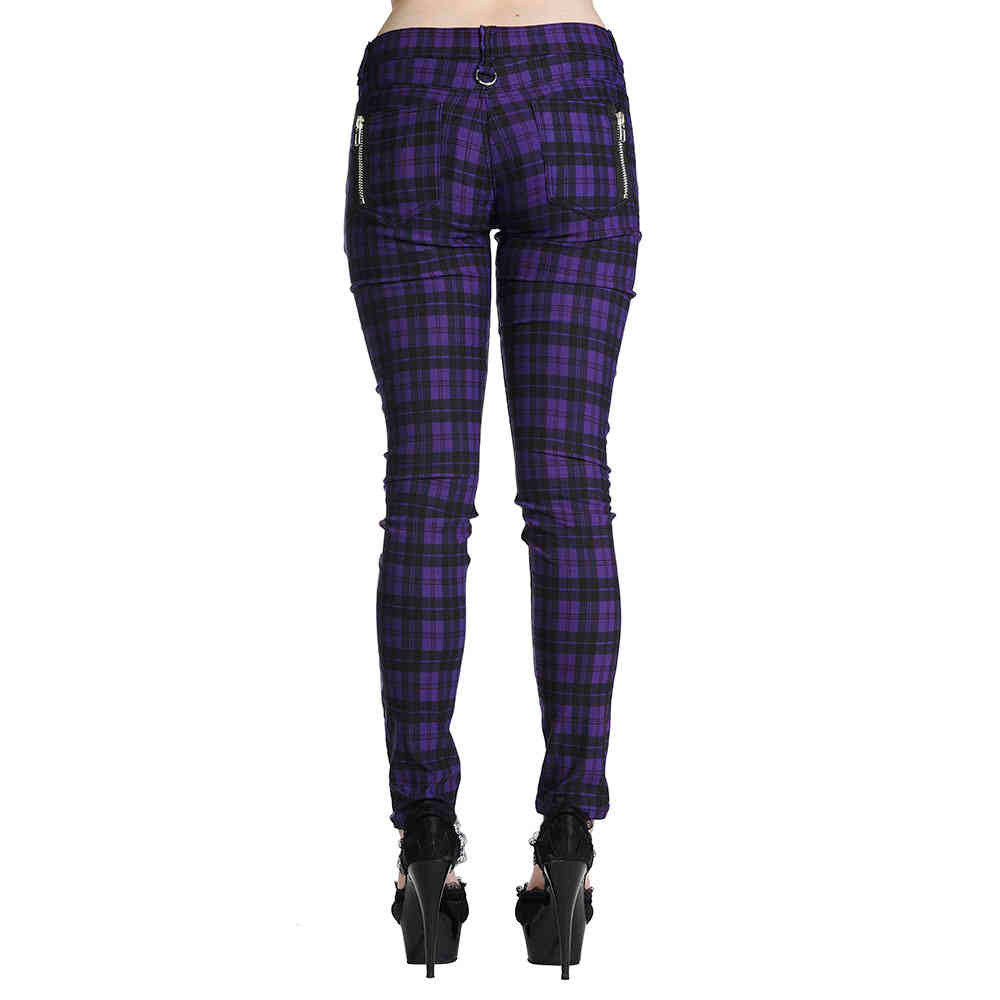 Banned - CHECK Skinny fit broek - Paars Product image